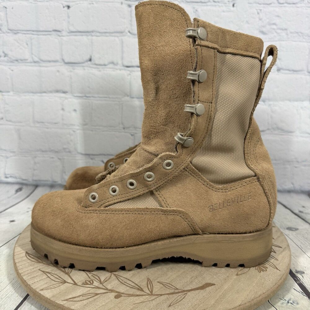 Belleville 790G Gore-Tex Vibram Military Combat Boots Tan Tactical Made USA 4.5R - Picture 5 of 15